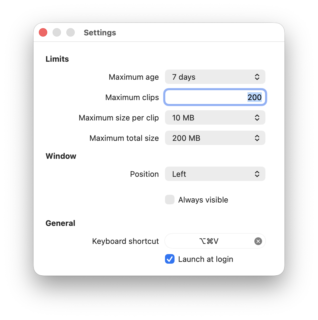 PasteMaker Settings